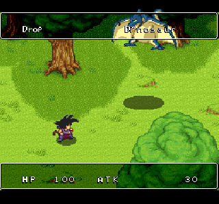 Screenshot Thumbnail / Media File 1 for Dragon Ball Z - Super Gokuu Den - Totsugeki Hen (Japan) [En by Kakkoii v0.313] (~Dragon Ball Z - The Legend of Goku 1) (Incomplete)